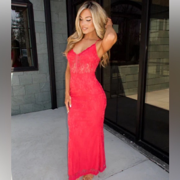 NWT long lace corset gown - Picture 4 of 8